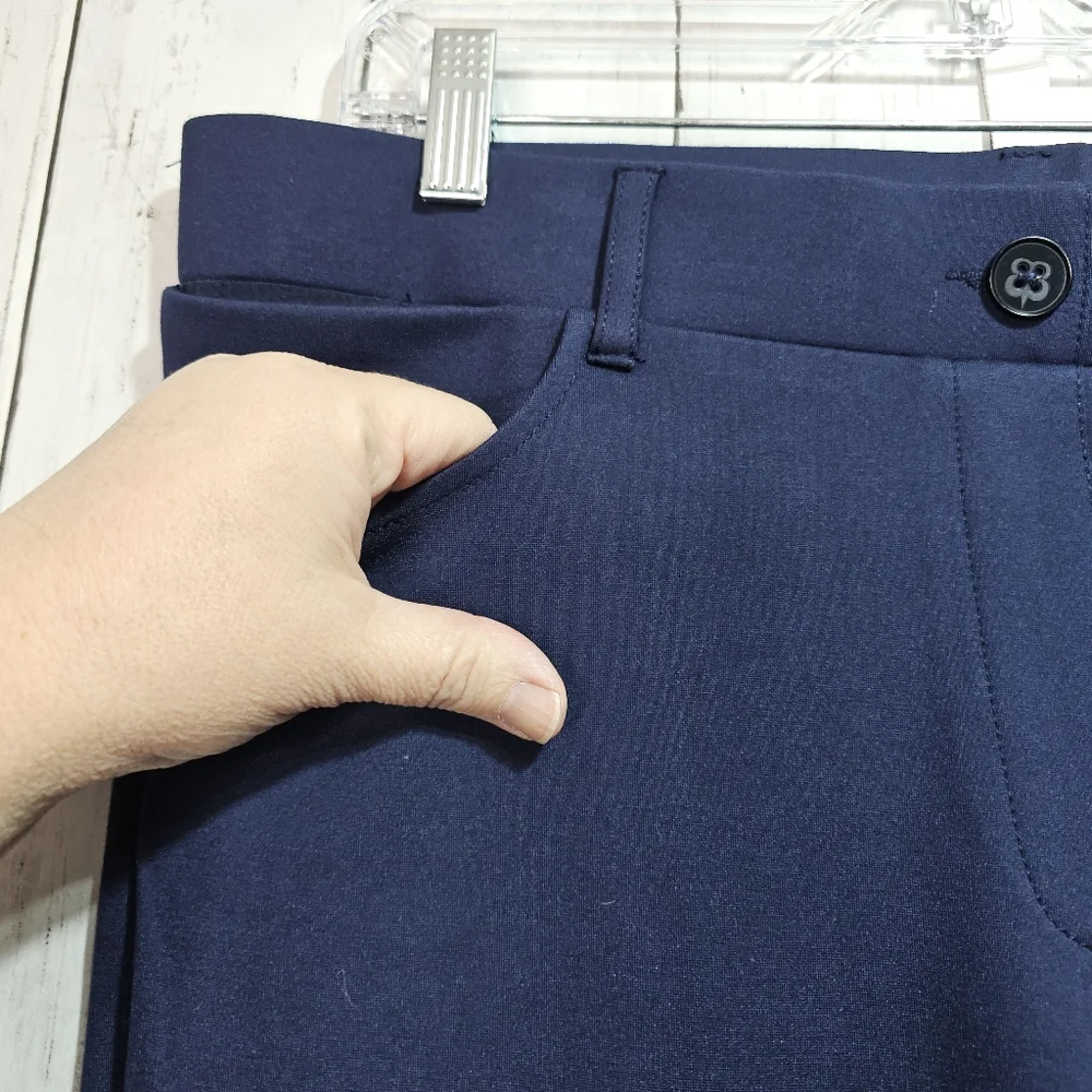 Betabrand Straight-Leg Classic Dress Pant Yoga Navy Blue Pants Size XL Long. - Picture 3 of 7